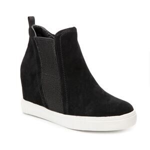 Steve Madden LEII WEDGE SNEAKER black pull on ankle size 8.5